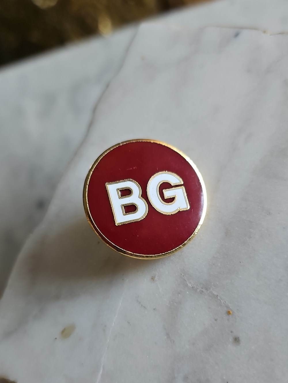 Bergdorf Goodman "BG" Enamel Lapel/Tie Clip Vintage UNISEX EUC
